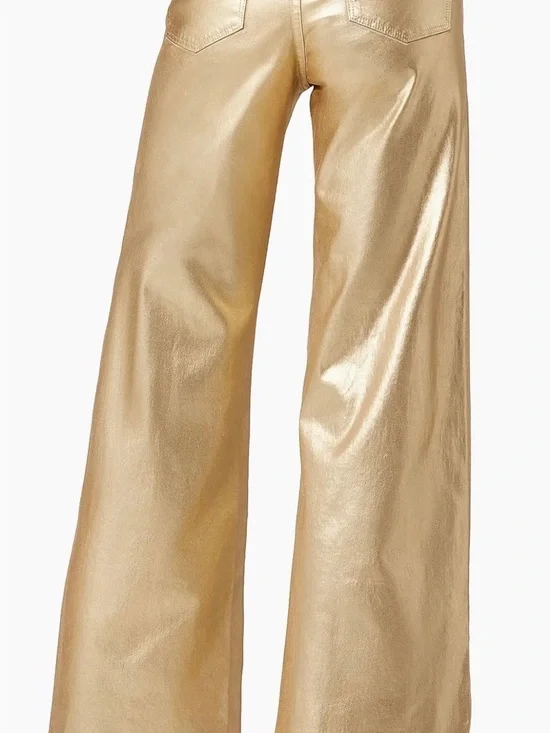 Joe's Jeans Gold Foil High-Rise Wide Ankle Pants - Picture 4 of 5